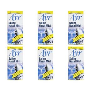 Ayr Saline Nasal Mist Spray 50 mL – Moisturizes Dry Nasal Passages, Helps Relieve Cold, Flu & Allergy Symptoms (Pack of 6) in Kuwait