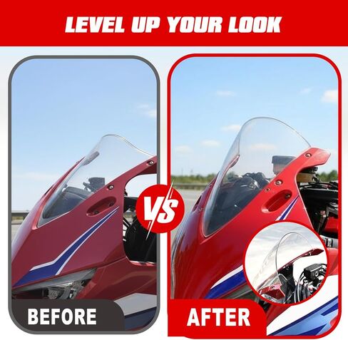 Motorcycle Windshield Deflector Double Bubble Windscreen Fit for CBR650R CBR 650R 2019 2020 2021 2022 2023 2024 2025 Wind Shield Screen Visor Flyscreen, Black in Saudi Arabia