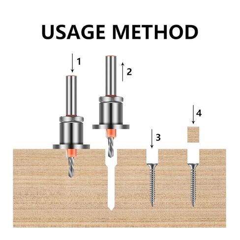 5pc 8mm Shank HSS Adjustable Countersink Woodworking Router Bit Set Milling Cutter Screw Extractor Remon Demolition(5PCS 8mm) in Saudi Arabia