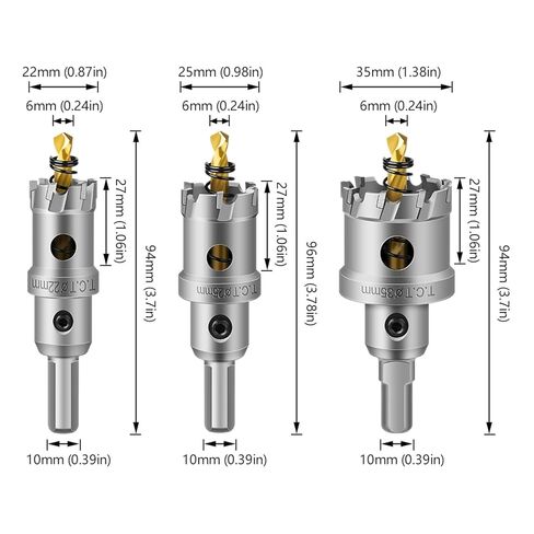6pc 5A Carbide Tip Drill Bit Hole Saw 16,18,20,22,25mm Drill Bit Set Hole Saw Cutter for Stainless Steel Metal Alloy in Saudi Arabia