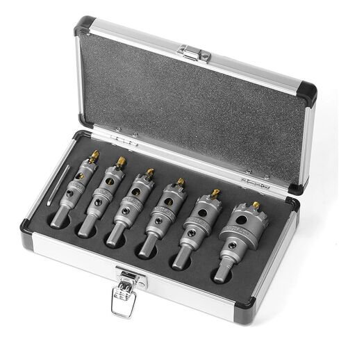6pc 5A Carbide Tip Drill Bit Hole Saw 16,18,20,22,25mm Drill Bit Set Hole Saw Cutter for Stainless Steel Metal Alloy in Saudi Arabia
