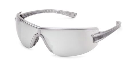 Gateway Safety 19GY8M Luminary Wraparound Eye Safety Glasses with Temple Technology, Silver Mirror Lens, Silver Temple, Gray Inset in Kuwait
