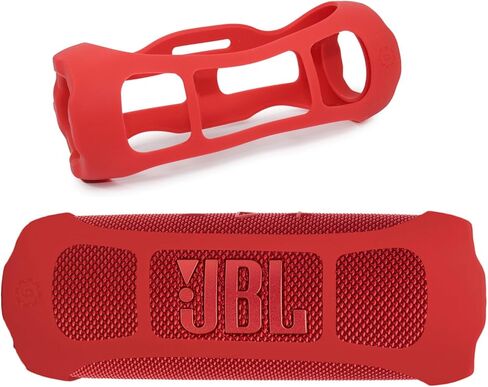Alltravel Silicone Cover Skin for Flip 7 Portable Bluetooth Speaker, Portable Full Protection Solution, Customized Skin with Color and Shape Matching (Red) in Saudi Arabia