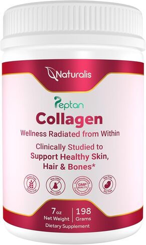 Naturalis Collagen Peptides Powder (7oz) | Made with Peptan® Collagen, Clinically Studied to Support Healthy Skin, Hair & Bones* | Soy & Gluten Free, Grass-Fed, Non-GMO, Halal, Kosher | Starter Pack in Saudi Arabia
