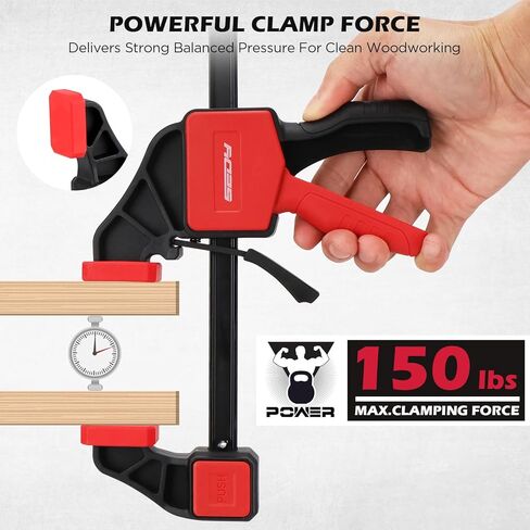 3 قطع من المشابك الشريطية مقاس 12 بوصة للأعمال الخشبية مع موصل المشبك، مشابك خشبية سريعة التحرير مقاس 12 بوصة مع حد تحميل يصل إلى 150 رطلًا، مجموعة مشابك الزناد، مشابك/موزعة بيد واحدة مثالية لمشاريع الأعمال الخشبية التي تصنعها بنفسك in Kuwait