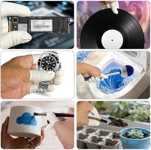 Finger Cots, Finger Gloves, Latex Finger Disposable, Finger Cots Medium, Fingertip, Thumb Gloves Approx 100 Pcs White for Electronic Repair, Handmade, Nail Art (100) in Kuwait