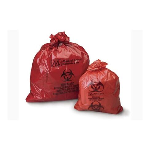 Medegen 2305 كيس نفايات بيولوجية، ختم مسطح، لفة بدون قلب، أحمر/أسود، مقياس 2.25 مل، سعة 12 جالون - 16 جالون، عرض 25 بوصة، طول 35 بوصة، عبوة من 200 قطعة in Kuwait