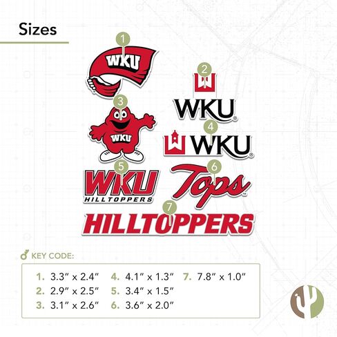 Desert Cactus Western Kentucky University Sticker WKU Hilltoppersr Vinyl Decals Laptop Water Bottle Car Scrapbook Sheet T2 (Type 2-2) in Saudi Arabia