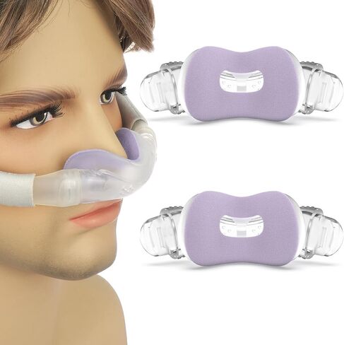 عبوتان من وسادة الأنف N30i من القماش لـ ResMed Airtouch N30i وAirfit N30i - قناع وسائد الأنف البديلة CPAP من IDEAR مع نسيج أرجواني أنيق - راحة مسامية وإكسسوارات هادئة (M) in Kuwait
