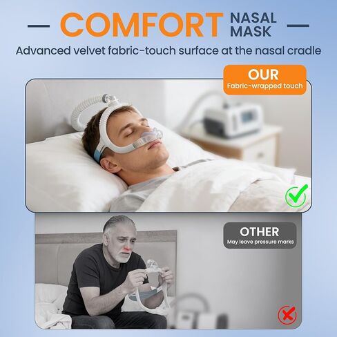 2 Packs Fabric N30i Nasal Cushion for ResMed Airtouch N30i & Airfit N30i - IDEAR Replacement CPAP Nasal Pillows Mask with Elegant Purple Fabric - Breathable Comfort & Whisper Quiet Accessories (M) in Saudi Arabia