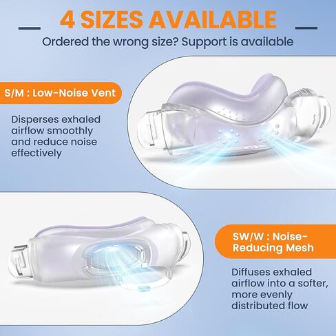 2 Packs Fabric N30i Nasal Cushion for ResMed Airtouch N30i & Airfit N30i - IDEAR Replacement CPAP Nasal Pillows Mask with Elegant Purple Fabric - Breathable Comfort & Whisper Quiet Accessories (M) in Saudi Arabia