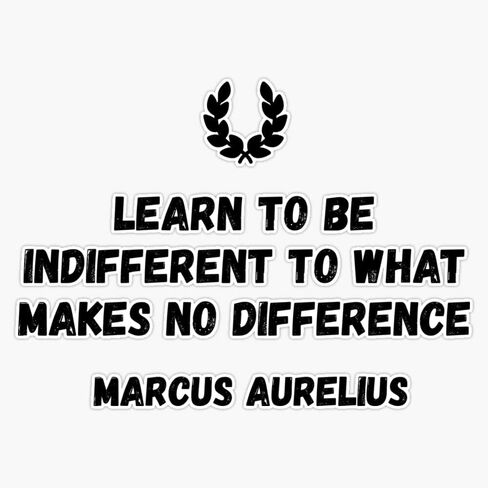 Stoicism Quote Learn to Be Indifferent to What Makes No Difference by Marcus Aurelius Sticker Bumper Sticker Vinyl Decal 5" in Saudi Arabia
