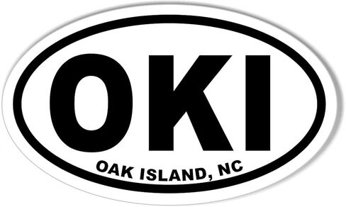 OKI Oak Island, NC Oval Bumper Sticker in Kuwait