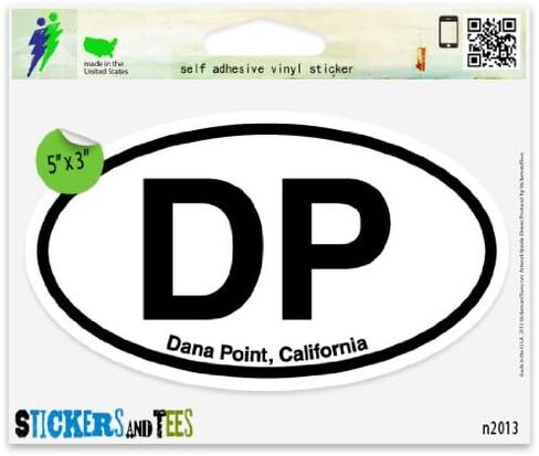 DP Dana Point California Oval Car Sticker Indoor Outdoor 5" x 3" in Saudi Arabia