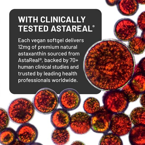 NatureWise Triple Strength Astaxanthin 12mg with AstaReal® - Vegan Antioxidant Supplement with Organic Coconut Oil - NSF Certified Gluten Free, Non-GMO - 60 Softgels[60 Day Supply] in Saudi Arabia