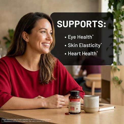NatureWise Triple Strength Astaxanthin 12mg with AstaReal® - Vegan Antioxidant Supplement with Organic Coconut Oil - NSF Certified Gluten Free, Non-GMO - 60 Softgels[60 Day Supply] in Saudi Arabia