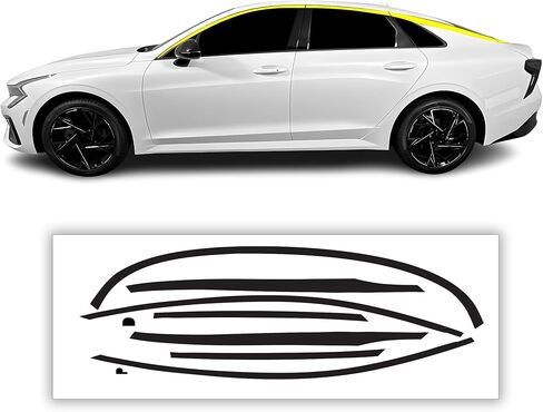 BOGAR TECH DESIGNS Side Window Chrome Delete Vinyl Wrap, Car Stickers Vinyl Decals for Car Accessories Compatible with Kia K5 2021-2025 (Gloss Black) in Saudi Arabia