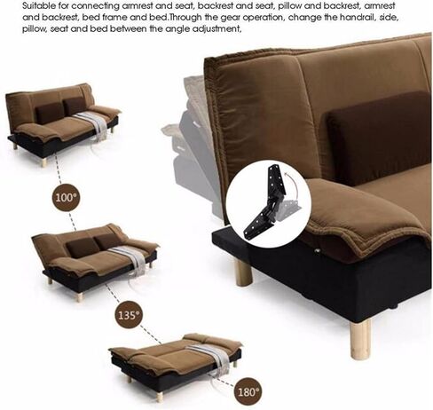 Pivot Hinge Metal Steel Black Sofa Bed Bedding Furniture Adjustable 3-Position Angle Mechanism Hardware Set in Saudi Arabia
