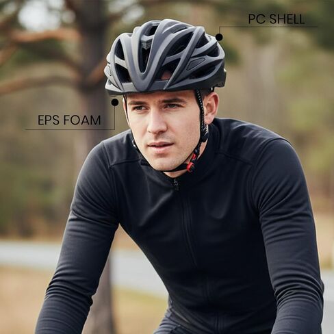 Bike Helmet Lightweight Ventilated for Men Women, Adjustable Size 54-58cm, Black in Kuwait