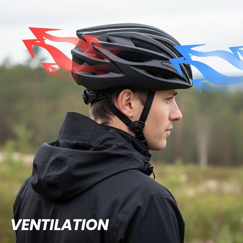 Bike Helmet Lightweight Ventilated for Men Women, Adjustable Size 54-58cm, Black in Kuwait