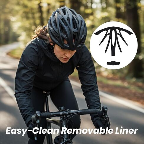 Bike Helmet Lightweight Ventilated for Men Women, Adjustable Size 54-58cm, Black in Kuwait