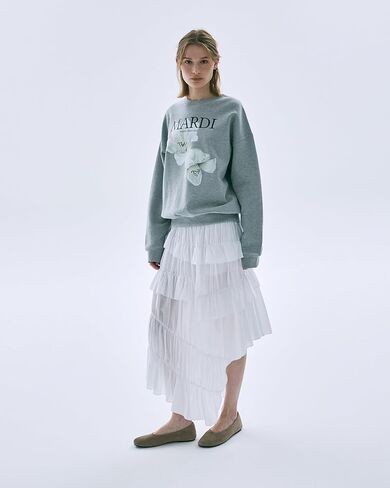 mardi mercredi Sweatshirt Lilies 05، رقبة مستديرة برسومات الأزهار، بلوفر نسائي مريح in Saudi Arabia
