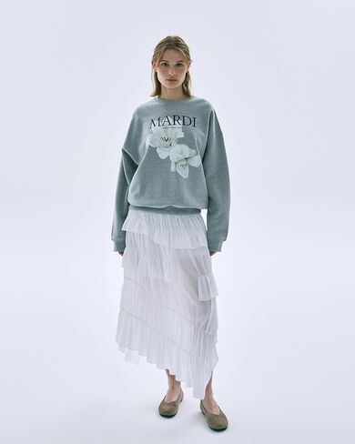 mardi mercredi Sweatshirt Lilies 05، رقبة مستديرة برسومات الأزهار، بلوفر نسائي مريح in Saudi Arabia