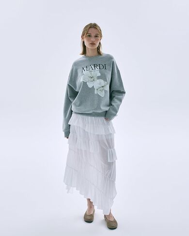 mardi mercredi Sweatshirt Lilies 05، رقبة مستديرة برسومات الأزهار، بلوفر نسائي مريح in Saudi Arabia