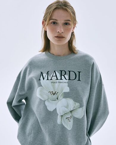 mardi mercredi Sweatshirt Lilies 05، رقبة مستديرة برسومات الأزهار، بلوفر نسائي مريح in Saudi Arabia