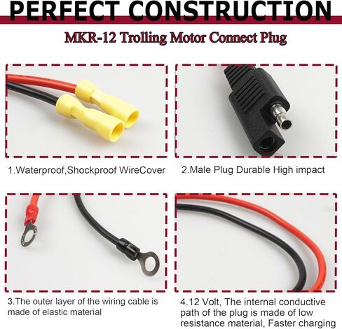 يبلغ طول قابس توصيل محرك الصيد MKR-12، المتوافق مع محركات الصيد من Minn Kota، 12.67 بوصة، ويوفر 12 فولت، مما يمكنه تحسين كفاءة محرك الصيد. in Kuwait