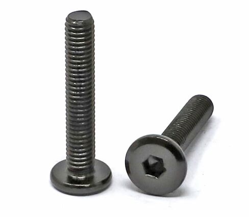 Iexcell 25 قطعة M5 × 60 مم درجة الخيط 0.8 مم من الفولاذ المقاوم للصدأ 304 مقبس سداسي عشر براغي غطاء رأس مسطح طقم مسامير براغي الأثاث، حافة الرأس مشطوفة، لمسة نهائية من أكسيد الأسود in Saudi Arabia