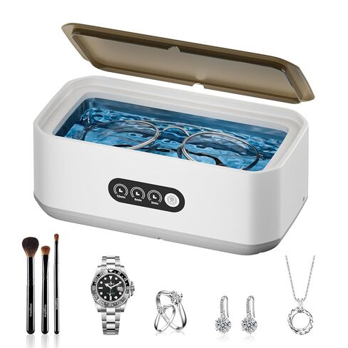 Heapsion Ultrasonic Cleaner, 49KHz Professional Ultrasonic Cleaning Machine, 650ml Tank, 304 Stainless Steel Tank, 3 Cleaning Modes with LED Timer for Jewelry, Glasses ，Retainers, Watches & More in Saudi Arabia