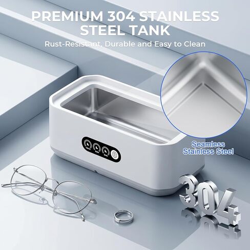 Heapsion Ultrasonic Cleaner, 49KHz Professional Ultrasonic Cleaning Machine, 650ml Tank, 304 Stainless Steel Tank, 3 Cleaning Modes with LED Timer for Jewelry, Glasses ，Retainers, Watches & More in Saudi Arabia