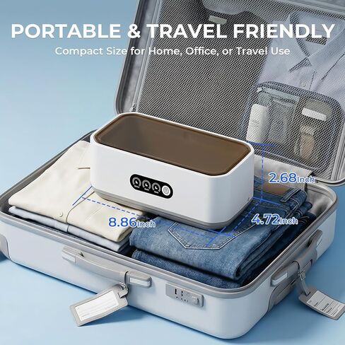 Heapsion Ultrasonic Cleaner, 49KHz Professional Ultrasonic Cleaning Machine, 650ml Tank, 304 Stainless Steel Tank, 3 Cleaning Modes with LED Timer for Jewelry, Glasses ，Retainers, Watches & More in Saudi Arabia