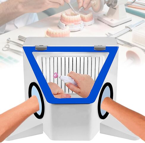 صندوق غبار مختبر الأسنان مع مصباح بدون ظل، أداة تنظيف الأسنان الاحترافية، تمنع بشكل فعال تسرب الغبار، لأطقم الأسنان والمجوهرات واليشم in Kuwait