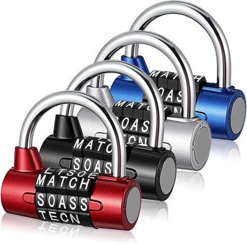 4 قطع 5 أحرف قفل مجمع الثقيلة الصالة الرياضية خزانة بدون مفتاح إعادة تعيين قفل معدني للمنزل في الهواء الطلق أقفال الأبواب صندوق الأدوات غلق بمشبك خزانة أسود فضي أحمر أزرق in Kuwait