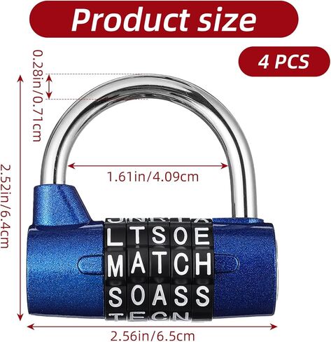 4 قطع 5 أحرف قفل مجمع الثقيلة الصالة الرياضية خزانة بدون مفتاح إعادة تعيين قفل معدني للمنزل في الهواء الطلق أقفال الأبواب صندوق الأدوات غلق بمشبك خزانة أسود فضي أحمر أزرق in Kuwait