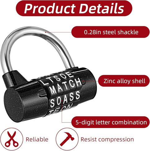 4 قطع 5 أحرف قفل مجمع الثقيلة الصالة الرياضية خزانة بدون مفتاح إعادة تعيين قفل معدني للمنزل في الهواء الطلق أقفال الأبواب صندوق الأدوات غلق بمشبك خزانة أسود فضي أحمر أزرق in Kuwait