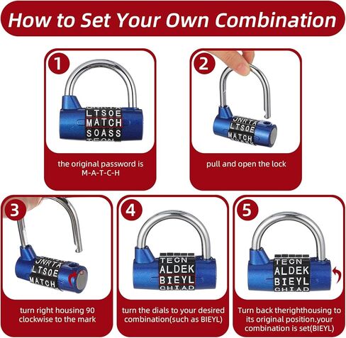 4 قطع 5 أحرف قفل مجمع الثقيلة الصالة الرياضية خزانة بدون مفتاح إعادة تعيين قفل معدني للمنزل في الهواء الطلق أقفال الأبواب صندوق الأدوات غلق بمشبك خزانة أسود فضي أحمر أزرق in Kuwait