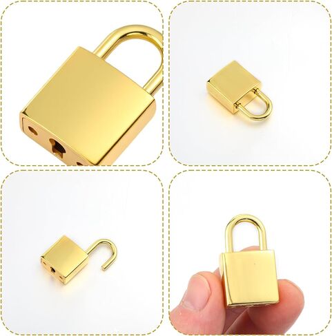 قطعتان من الأقفال الصغيرة مع مفاتيح، قفل حقيبة الأمتعة العتيق، قفل صغير مع مفتاح لمحفظة الظهر وصندوق المجوهرات وصندوق تخزين وخزانة حقيبة الكمبيوتر المحمول (ذهبي) in Kuwait
