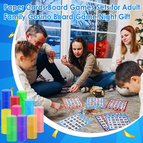 Eersida 1100 حزمة من بطاقات ألعاب Jumbo Bingo مع مجموعات رقائق Bingo لكبار السن، 1000 شريحة تسجيل شفافة، 8 × 9 بوصة قابلة لإعادة الاستخدام وسهلة القراءة مجموعات ألعاب الورق الورقية للأنشطة الليلية العائلية in Saudi Arabia
