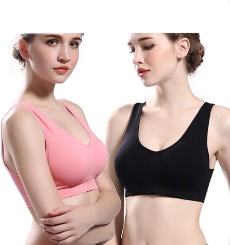 Women's Plus Size Comfy Evolution Nylon Wire Free Bra Full Freedom Underwear with Removable Padded 3Pack in Saudi Arabia