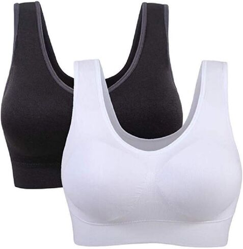 Women's Plus Size Comfy Evolution Nylon Wire Free Bra Full Freedom Underwear with Removable Padded 3Pack in Saudi Arabia