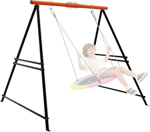 إطار حامل أرجوحة الشرفة لكل من الأطفال والكبار، إطار معدني عالي التحمل بوزن 440 رطل لمجموعات التأرجح في الفناء الخلفي (الإطار فقط) (أحمر) in Kuwait