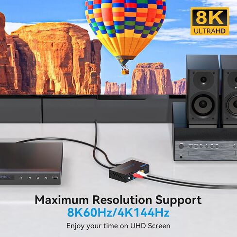 8K HDMI 2.1 مستخرج الصوت 4K@120 هرتز HDMI إلى محول صوت AUX بصري 3.5 مم يدعم HDCP Dolby Digital DTS 5.1 PCM لـ PS4 PS5 Xbox in Kuwait