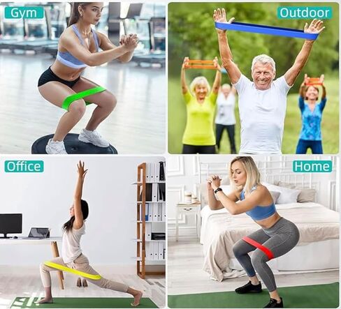 Resistance Bands Set for Workout – 5 Pack Durable Loop Exercise Bands for Strength Training, Physical Therapy, Yoga, Pilates – Non-Slip Home Gym Fitness Bands for Men & Women Bag - Carry Bag Included in Saudi Arabia