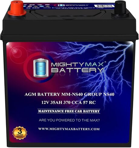 Mighty Max Battery MM-H4L Start and Stop Car BCI Group Size 140 Positive Terminal on Left Side [+ -] 12V 50 AH, 80RC, 570 CCA Rechargeable AGM Car Battery in Saudi Arabia