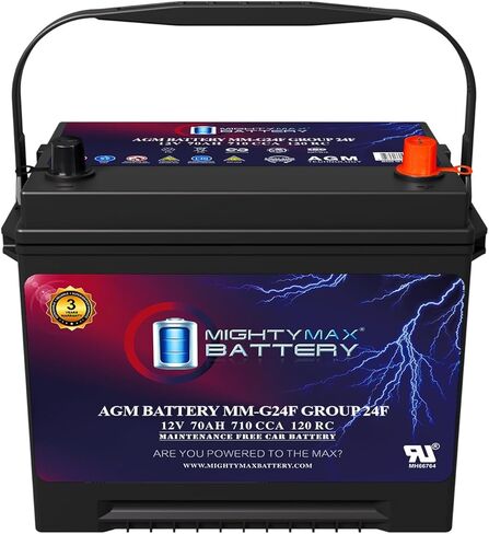 Mighty Max Battery MM-H4L Start and Stop Car BCI Group Size 140 Positive Terminal on Left Side [+ -] 12V 50 AH, 80RC, 570 CCA Rechargeable AGM Car Battery in Saudi Arabia