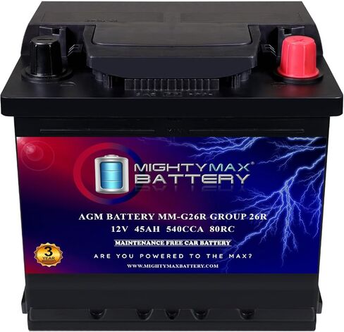 Mighty Max Battery MM-H4L Start and Stop Car BCI Group Size 140 Positive Terminal on Left Side [+ -] 12V 50 AH, 80RC, 570 CCA Rechargeable AGM Car Battery in Saudi Arabia