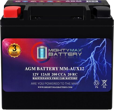 Mighty Max Battery MM-H4L Start and Stop Car BCI Group Size 140 Positive Terminal on Left Side [+ -] 12V 50 AH, 80RC, 570 CCA Rechargeable AGM Car Battery in Saudi Arabia